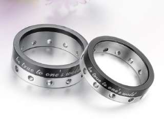   316L Stainless Steel Wedding Band Be True To Ones World Couple Rings