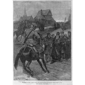   Famine,Russia,villagers,Cossack patrol near Kazan,1892