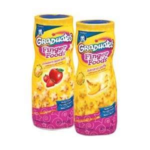 Gerber Finger Foods Puffs, 3 Strawberry and Apple Puffs and 3 Banana 