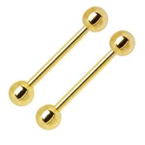   Straight Barbell Surgical Steel 14 Gauge 5/8 16mm (2 Pieces): Jewelry