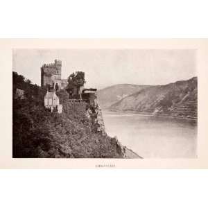  1906 Print Rheinstein Medieval Castle Trechtingshausen 