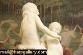 Signed by famous French sculptor, Auguste Moreau, a beautiful carved 