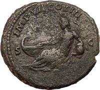 MARCUS AURELIUS 174AD Ancient Very Rare Authentic Roman Coin RIVER GOD 