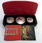 2010 YEAR OF THE TIGER THREE COIN SET Silver Proof Coin