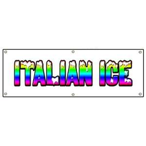   ITALIAN ICE BANNER SIGN cart stand trailer signs: Patio, Lawn & Garden