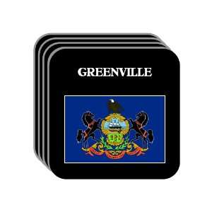 US State Flag   GREENVILLE, Pennsylvania (PA) Set of 4 Mini Mousepad 