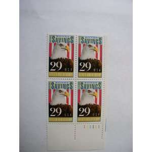   Stamps, 1991 Plate Block of 4, Savings Bonds, S# 2534: Everything Else