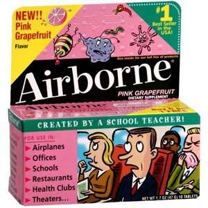  AIRBORNE PINK GRAPEFRUIT 10Tablets