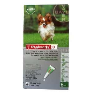  K9 Advantix II For Dogs Up To 10 lbs, Green 4 Pack Pet 