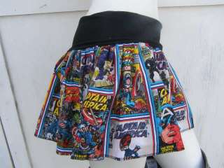 Captain America retro Comic Book Skirt shirt S 1XL DiY geek derby 