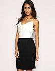 BN ASOS Mango Drape Front Contrast Backless Dress Black White XS S M L 