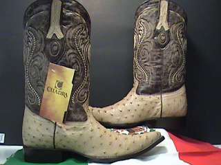 CUADRA OSTRICH chihuahua style MENs COWBOY BOOT size 8  