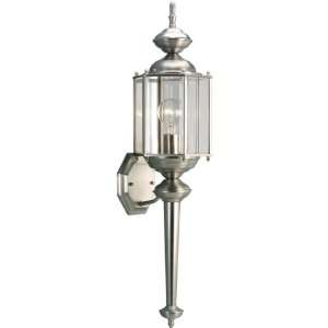   P5831 09 Hexagonal Wall Torch with Beveled Glass, Brushed Nickel