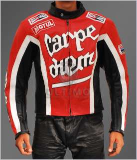 Torque Carpe Diem Biker Cary Ford Motorcycle Heavy Duty Leather Jacket 