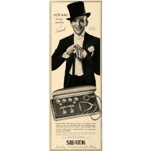  1936 Ad Swank Jewelry Fred Astaire Accessories Top Hat 