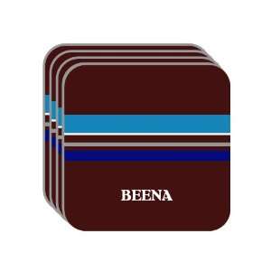 Personal Name Gift   BEENA Set of 4 Mini Mousepad Coasters (blue 