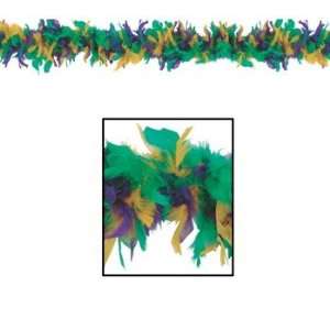 Fancy Feather Boa (golden yellow, green, purple) Party Accessory (1 