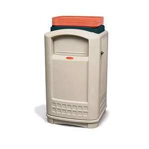 Rubbermaid 396300 BEIG Plaza Waste Receptacle With Standard Swing 