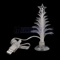 USB 7 Colors Fiber Optic Christmas Tree with Top Star  