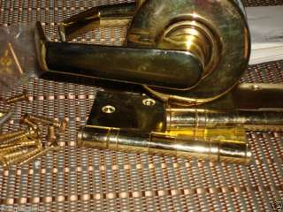 Schlage BRASS PASSAGE LATCH WITH 2 BRASS HINGES (4 3/4)PARTS MISSING 