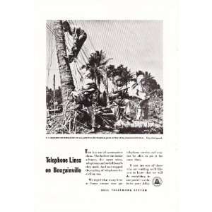  1944 WWII Ad Bell Telephone Lines on Bougainville Marines 
