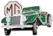 mg tf car cut out lapel pin green lapel pin in the shape of