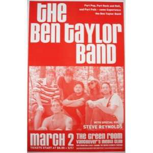  Ben Taylor Band Vancouver Original Concert Poster