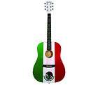 Mexican Flag Tricolor Red White Green Dreadnought Acoustic Guitar 