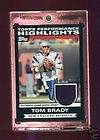 TOM BRADY 2007 TOPPS HIGHLIGHTS GAME WORN PATCH LOGO SP