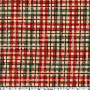  45 Wide Country Christmas Plaid Red/Green Fabric By The 