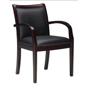  Bent Arm Leather Guest Chair: Office Products