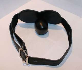 Locking Stuffed Mouth Leather Panel Ball Gag, Restraint  