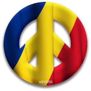  Peace Symbol Magnet of Romania Flag by MEYOTO Everything 