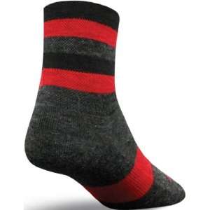  Sockguy Granite Wooligan Socks GREY/BLACK/RED S/M Sports 
