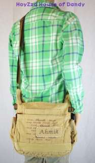 Vintage Style Casual Daily Shoulder Messenger Bag Khaki  