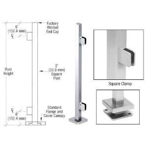 : CRL Polished Stainless 36 Steel Square Glass Clamp End Square Post 