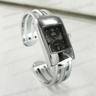 Black Ladies Square Bangle Bracelet Wrist Watch M431B  