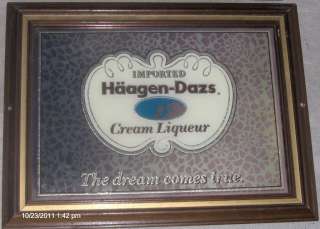 Rare Haagen Häagen Daz Ice Cream LIQUEUR BAR MIRROR Sign Ad  