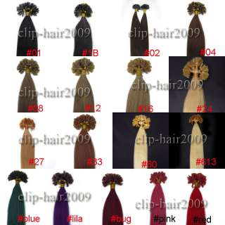 18 Human Hair Extensions U shape nail tips remy 100 s 0.5g