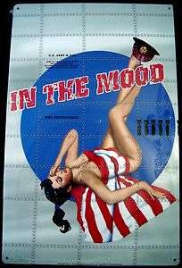 Nose Art Pin Up Girl Sexy Tin Metal Sign Airplane In the Mood  