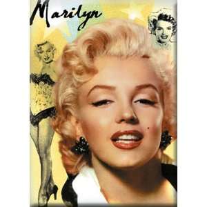 Marilyn Monroe Montage Yellow Refrigerator Magnet:  Kitchen 
