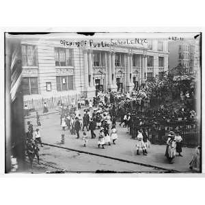  Children outside public school,opening day,New York: Home 