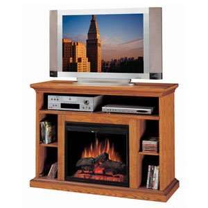  Beverly Media Electric Fireplace   Oak: Home & Kitchen