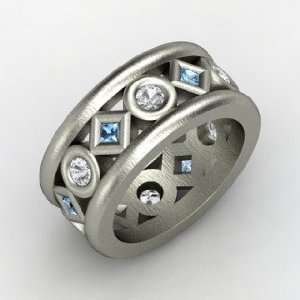  Tigranes The Great Ring, Platinum Ring with Blue Topaz 