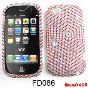 Phone Case Motorola Cliq XT / Quench MB501 Bling Red Hexagons on White 