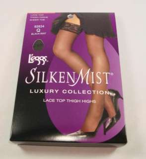 eggs Silken Mist Luxury Lace top Tigh Highs Black szB  