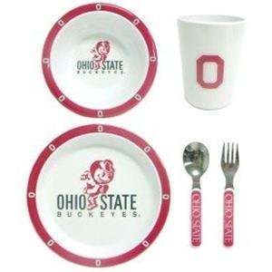  Ohio State Buckeyes NCAA Childrens 5 Piece Dinner Set 