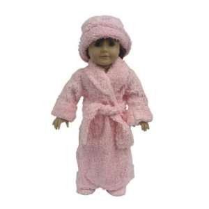  American Girl Doll Clothes Pink Robe with Accessories 