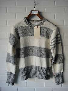 THOM BROWNE Striped Wool Crewneck Sweater Made in Ireland NWT!  