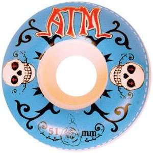 ATM Bigotes Blue 51mm Skateboard Wheels (Set Of 4):  Sports 